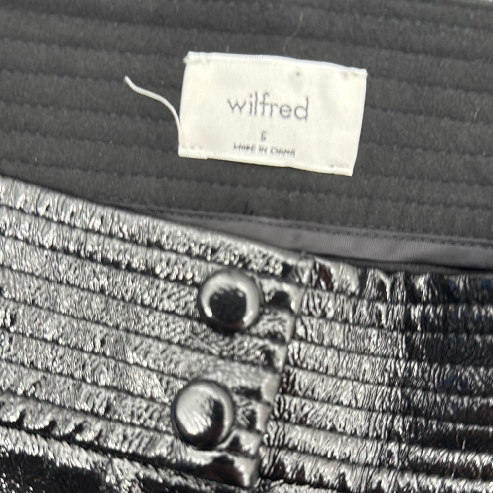 Aritzia WILFRED The Melina Black Super High Rise Faux Leather Pants Size 6 - Picture 4 of 13